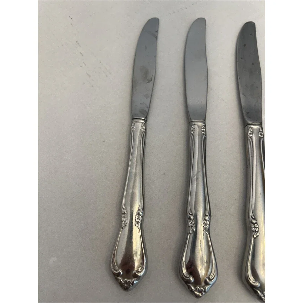Set of 4 Oneidacraft Deluxe Chateau Stainless Steel Dinner Knives